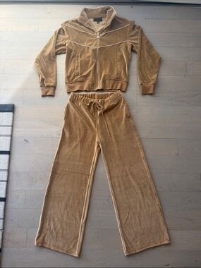 Camel Velour Tracksuit